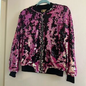 Anthropologie- Katsumi- Pink/Black Sequin Jacket S/M